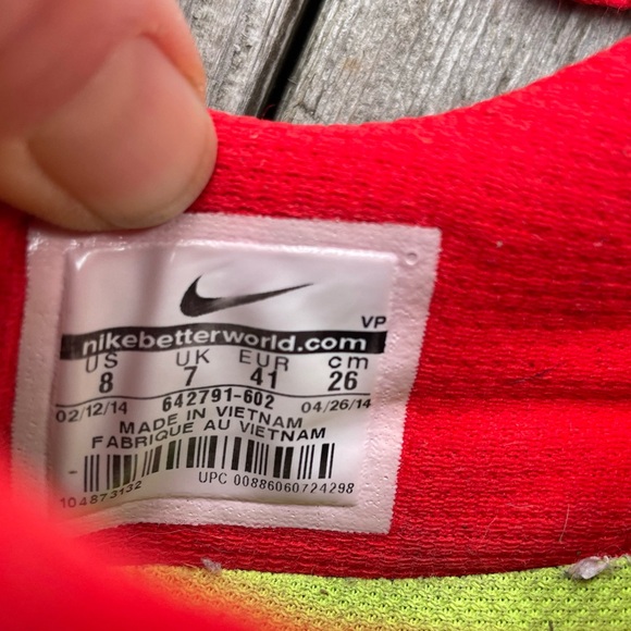 Nike Mens Flex 2014 Run 642791-602 Red Lace Up Low Top Running Shoes Size 8 - Picture 7 of 7